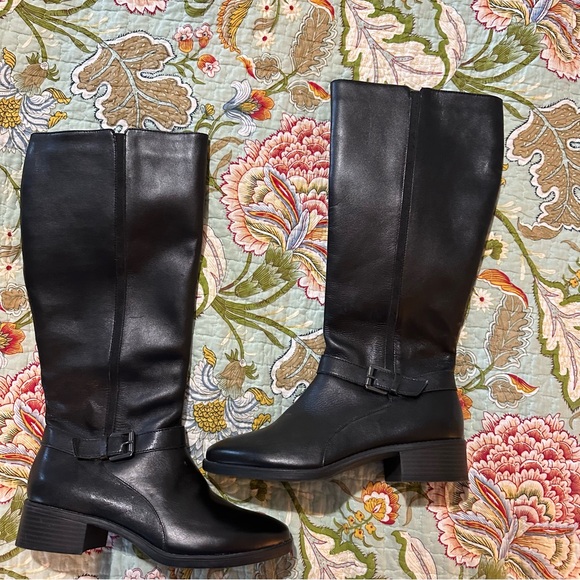 NWOB 9M Easy Spirit leather riding boots 1 1/2" heel - Picture 1 of 15